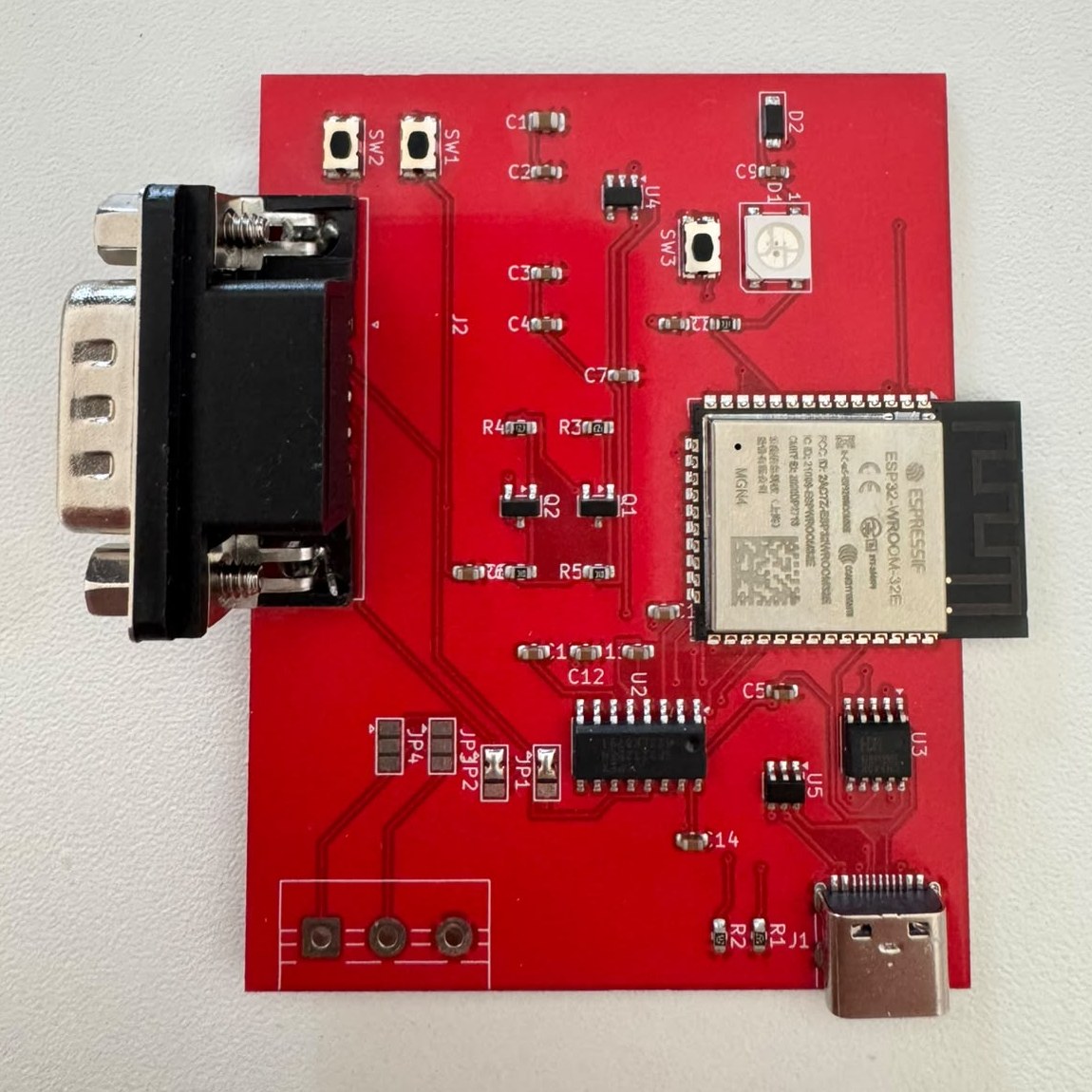 comfoair-esp32 board with DB9 connector